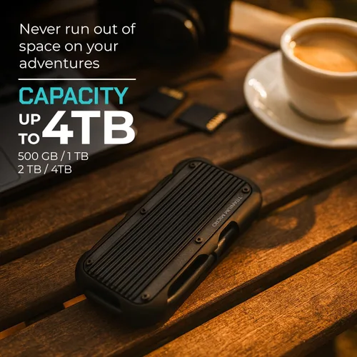 Vista 6 de Mercury SSD portátil externo 500GB 1000MB/s resistente a prueba de gotas de agua USB-C