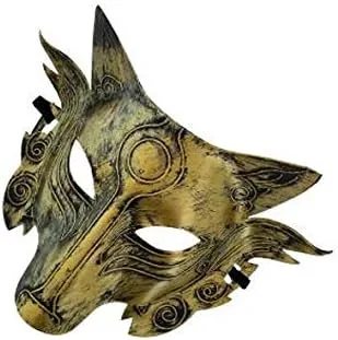 Vista 3 de Máscara de 2 piezas para Halloween, máscara de mascarada, máscara de cabeza de lobo