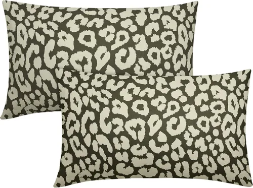 Vista 69 de Juego de 2 fundas de almohada con estampado de leopardo negro de 16 x 16 pulgadas, diseño de animal de guepardo, chinoiserie, fundas de almohada