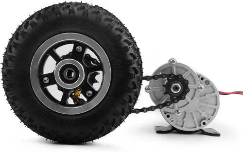 Vista 5 de Carrito de doble accionamiento, fácil de transportar, 440.9 lbs, 8 pulgadas, juego de ruedas para bricolaje, carretilla eléctrica, capacidad de 400