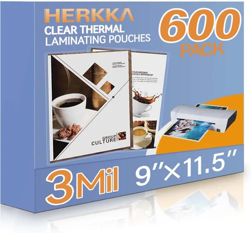 Vista 9 de HERKKA Paquete de 200 hojas de laminación, capacidad para hojas de 8.5 x 11 pulgadas, bolsas de laminación térmica transparentes de 3 mil, 9 x 11.5
