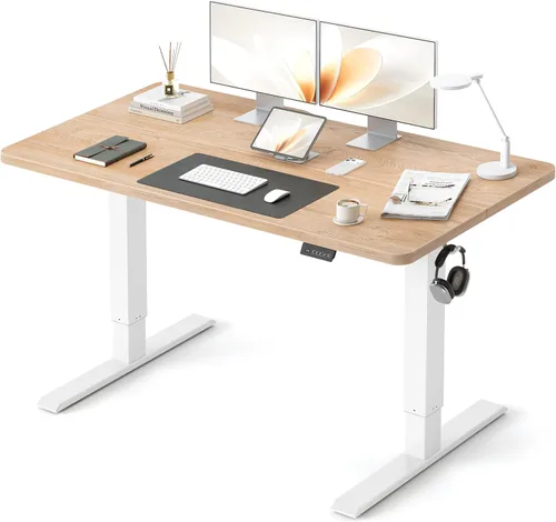 Vista 24 de CubiCubi Escritorio eléctrico grande de pie de 48 x 30 pulgadas, escritorio Negro