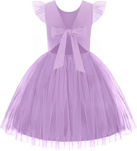 Vista 22 de Arshiner Vestido tutú de verano para niñas pequeñas, de tul sin espalda, para fiesta, cumpleaños, vestidos de algodón, 2-6 años