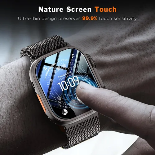 Vista 4 de LK Pack de 3 para Apple Watch Ultra 3 Protector de Pantalla 49mm [Cero-Falla] HD Top 9H Vidrio Templado Apple Watch Ultra / Ultra 2 Protector
