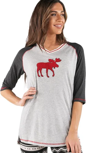 Vista 11 de Lazy One Leggings y camisetas para mujer, pijamas separados, ropa de descanso acogedora para mujer Leggings de pijama para mujer Bear Hug Rosa-Rojo