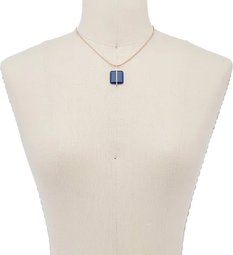 Vista 5 de Skagen Collar con colgante de acero inoxidable de oro rosa para mujer con detalles de cristal o perla
