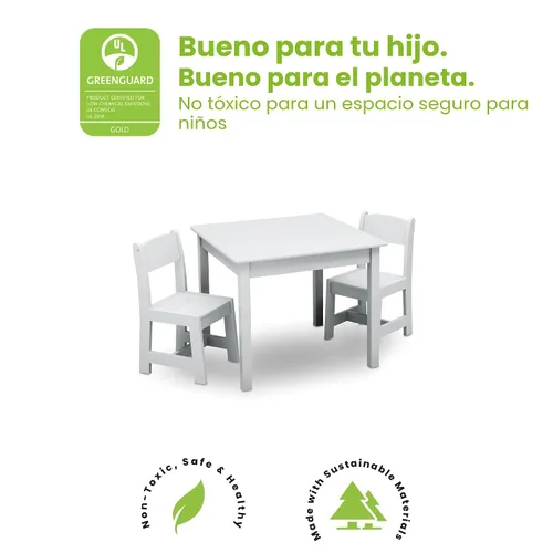 Vista 5 de Delta Children MySize - Juego de mesa y silla de madera para niños (2 sillas incluidas), ideal para artes y manualidades, merienda y más