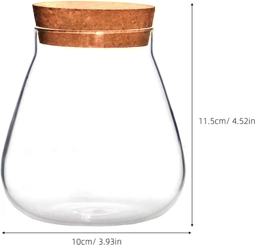 Vista 2 de DOITOOL Tarro de cristal para caramelos, recipiente de almacenamiento de vidrio con tapa de madera, tarro de galletas de caramelo transparente