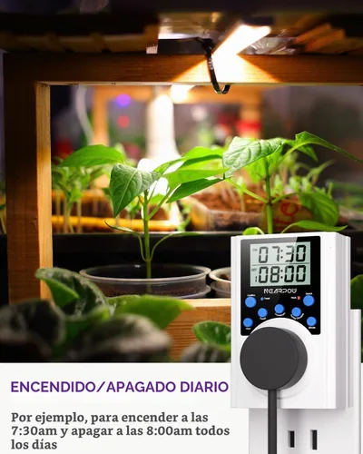 Vista 6 de Nearpow - Tomacorriente con temporizador, multifuncional, ciclo programable, temporizador digital para enchufar con salida de 3 clavijas, toma