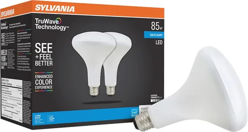 Vista 10 de Sylvania TruWave BR40 Bombilla LED, 85 W = 12 W, base media, regulable, esmerilada, 2700 K, blanco suave, paquete de 2 (40785)