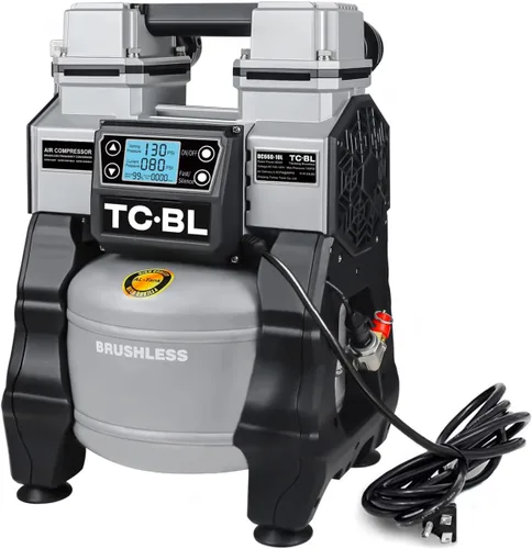 Vista 11 de TC·BL Compresor de aire portátil, 110V, silencioso, pequeño, ligero y sin aceite con tanque de aluminio de 5L