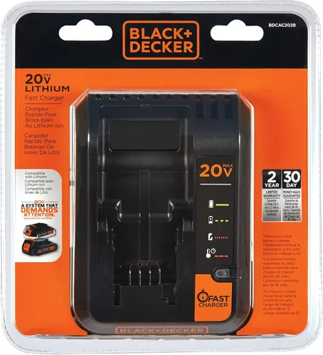 Vista 6 de [Usado] Cargador de litio Black & Decker BDCAC202B de 20 V 2 amperios.