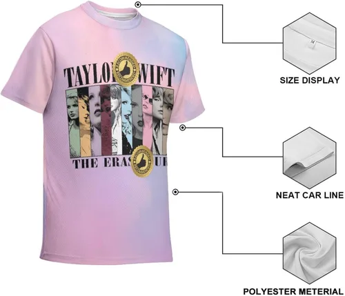 Vista 4 de Camiseta para niños y niñas, camiseta de cantante de 1989, divertida camiseta novedosa, concierto de mercancía juvenil para fanáticos
