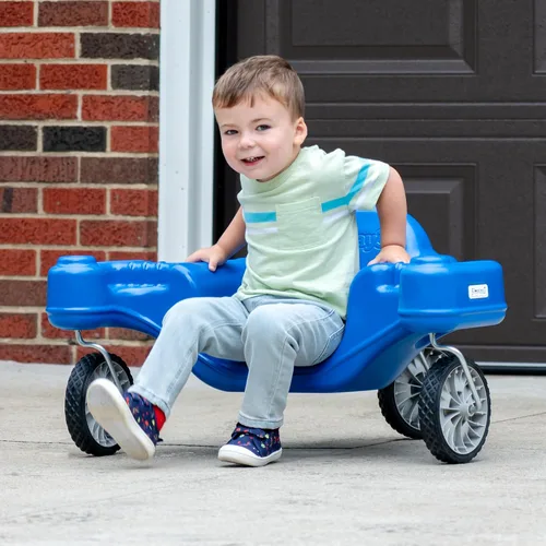 Vista 7 de Simplay3 Galaxy Glider - Juguete de montar para niños pequeños y niños de 1-1/2 a 5 años, juguete sensorial giratorio de 360 grados para niños, azul