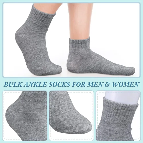 Vista 3 de Tarpop 48 pares de calcetines que absorben la humedad para hombre, calcetines de tobillo de corte bajo para hombre, calcetines atléticos para hombre