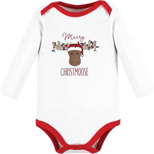 Vista 73 de Hudson Baby Body unisex de algodón de manga larga para bebé, leopardo rosa rojo