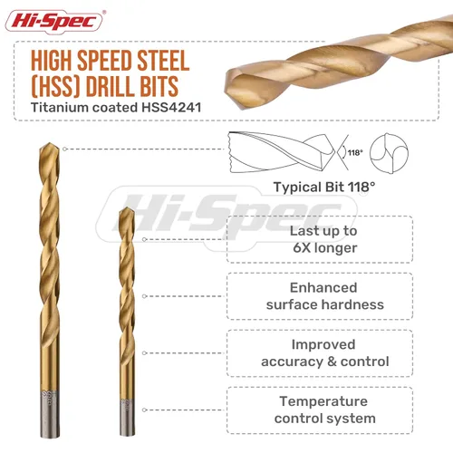 Vista 3 de Hi-Spec Tools - Juego de brocas de acero SAE HSS de 99 piezas para destornilladores de taladro - Brocas de 1/16 a 3/8 pulgadas para metal, plástico