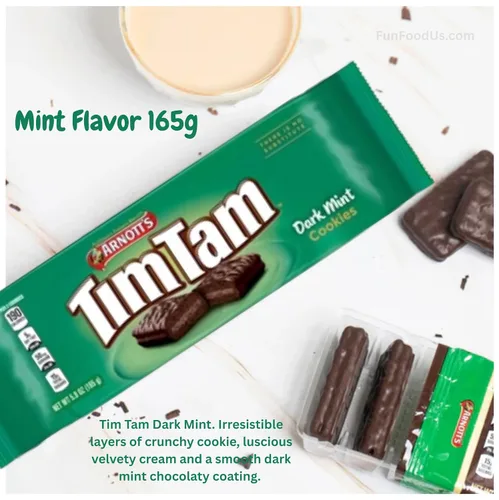 Vista 5 de Tim Tam Galletas de chocolate australianas (paquete de 4 x 5.82 oz Ea) menta oscura tamaño completo, importadas de Australia