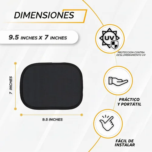 Vista 3 de EcoNour Parasol Adhesivo Estático Miniatura para Parabrisas del Coche (Paquete de 2) Parasol Adhesivo Estático para Parabrisas para Bloquear
