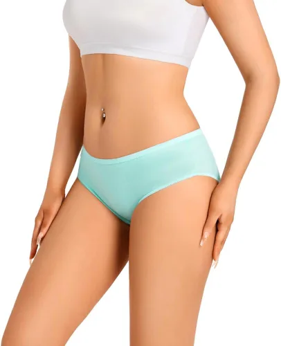 Vista 2 de Ropa interior desechable para mujer, para viajes, estancias hospitalarias, 100% algodón, color azul cielo (10 unidades)
