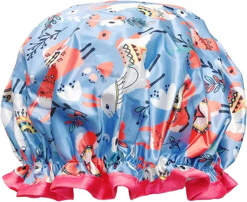 Vista 10 de allydrew Gorros de ducha impermeables reutilizables para cabello largo, cerezas