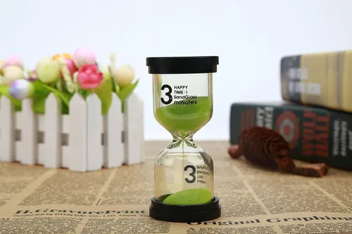 Vista 2 de 3 Minutos De Arena Temporizador Reloj De Arena Reloj De Arena Reloj De Arena Para Clases De Juegos De Cepillado De Dientes Entrenamiento - Verde