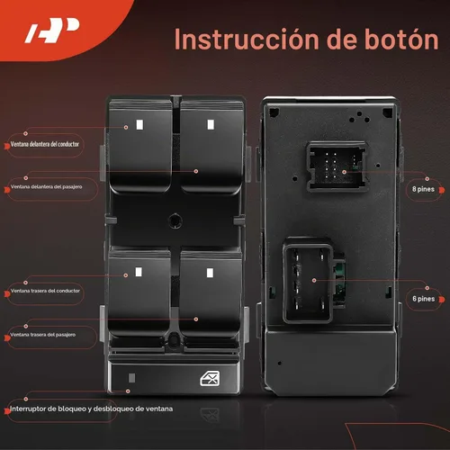 Vista 4 de A-Premium Interruptor de Ventana Eléctrico Principal del Lado del Conductor Compatible con Chevy Traverse 2009-2017, Silverado 1500 2007-2013, HHR