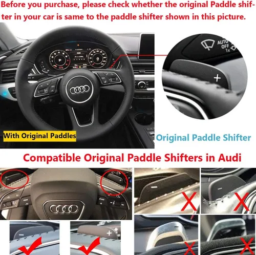 Vista 6 de TTCR-II - Extensiones de palanca de cambios para volante para Audi A4/S4 2017-2019 Extensor de palanca de cambios de paleta Q5/SQ5 2018-2024