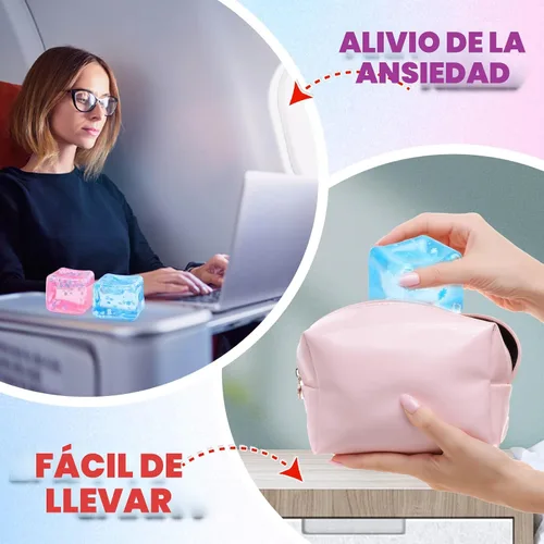 Vista 6 de Chridark Cubo de Hielo Juguete Fidget para Todas las Edades: Pack de 2 Juguetes Sensoriales Squishy Fidget, Bolas de Estrés Cuadradas, Premios