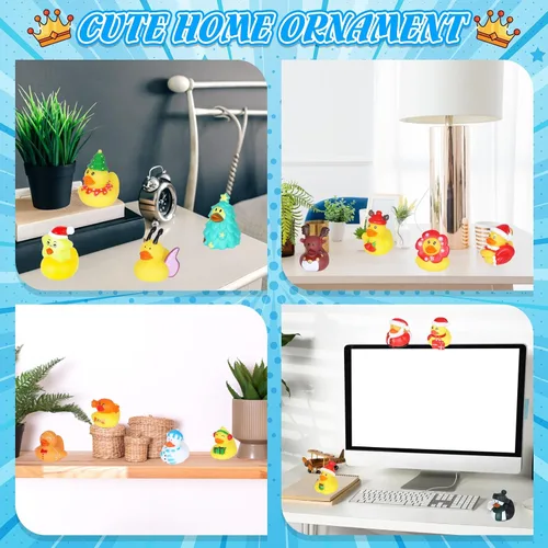 Vista 7 de 24 mini patos de goma a granel, perfectos para esconder cruceros, decoraciones de fiesta de cumpleaños y bonitos juguetes de baño para niños