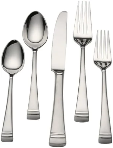 Vista 2 de Lenox Federal Platinum Frosted - Juego de 5 lugares, 5 piezas, color plateado