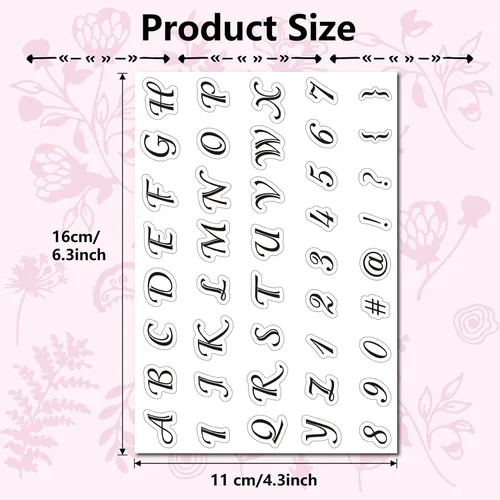 Vista 2 de CRASPIRE Sellos de goma transparente con letras y números, alfabeto A-Z, inicial, sellos de silicona transparente para diario, tarjetas, hacer