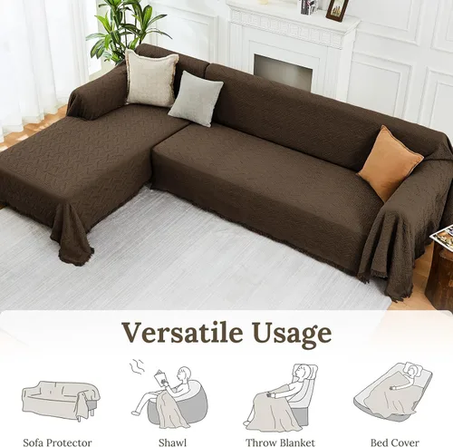 Vista 5 de HOMERILLA - Fundas de sofá seccional para sofá seccional, cobija de sofá en forma de L, 2 piezas, protector de muebles en forma de L para mascotas