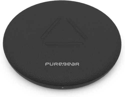 Vista 4 de PureGear, Almohadilla de carga inalámbrica rápida con certificación Qi de 7.5 W/10 W, compatible con Galaxy S20, S10, S9, S8, Note 10, 9. iPhone 12