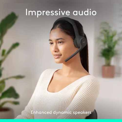 Vista 3 de Logitech Zone 301 - Auriculares inalámbricos Bluetooth con micrófono de cancelación de ruido, compatibles con Windows, Mac, Chrome, Linux, iOS