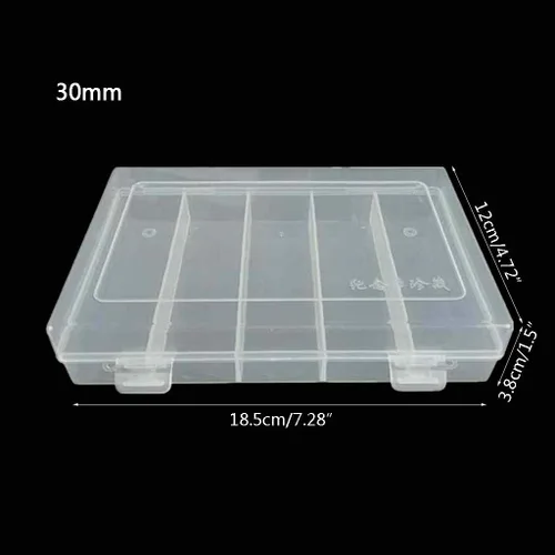 Vista 5 de ljhnba 5 ranuras de almacenamiento rectangular de plástico coleccionable, contenedor de almacenamiento apto para 100 piezas de 1.181 in, caja