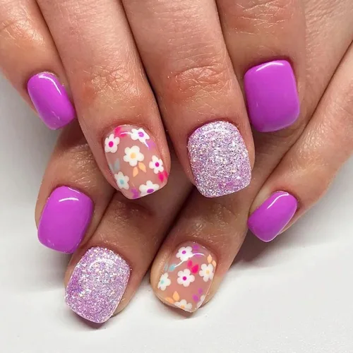 Vista 45 de Uñas Postizas Cuadradas Cortas con Diseños de Lazo 3D, Uñas Postizas de Leopardo con Punta Francesa, Uñas Adhesivas Brillantes, Uñas Acrílicas Nude