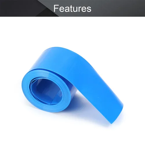 Vista 3 de Othmro Kit de tubos termorretráctiles de batería de 8.2 pies, tubo termorretráctil de PVC de aislamiento de ancho de 1.26 pulgadas, tubo de Azul
