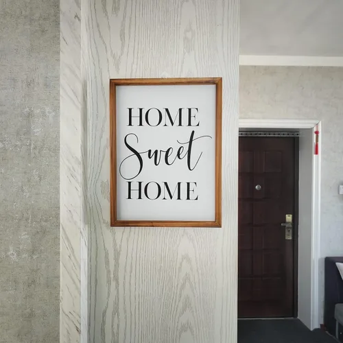 Vista 8 de Athena's Elements Home Sweet Home Sign - Decoración de pared rústica de granja para el hogar, 12 x 16 pulgadas, madera