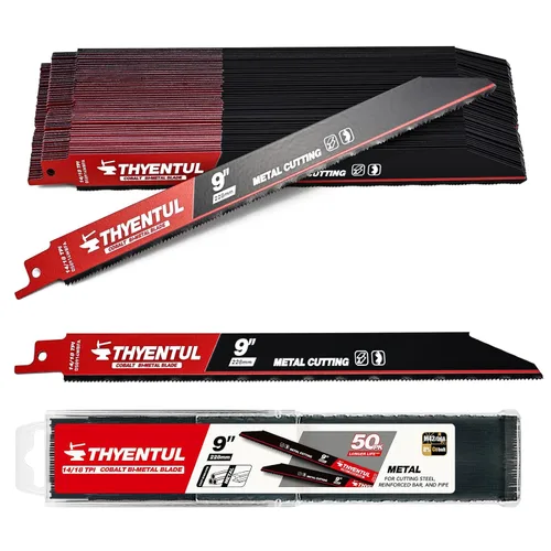 Vista 17 de Paquete de 25, 15 cm, 14/18 TPI, Hojas de sierra Sawzall de desmontaje automático de cobalto bi-metal para metal, Hojas de sierra alternante de 15
