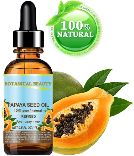 Vista 2 de Botanical Beauty Aceite portador de semillas de PAPAYA. Aceite portador prensado en frío 100% puro, natural, sin diluir, refinado. 0.5 Fl.oz.- 0.5