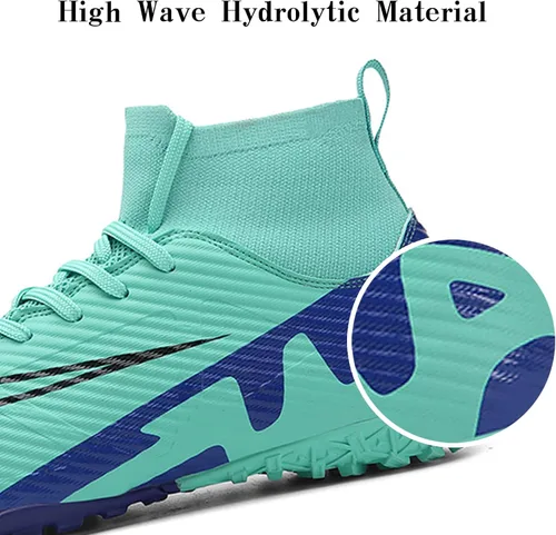 Vista 3 de Qzzsmy Tacos de fútbol para hombre, botas de fútbol de alta calidad, entrenamiento profesional, para deportes al aire libre, interiores, atléticos