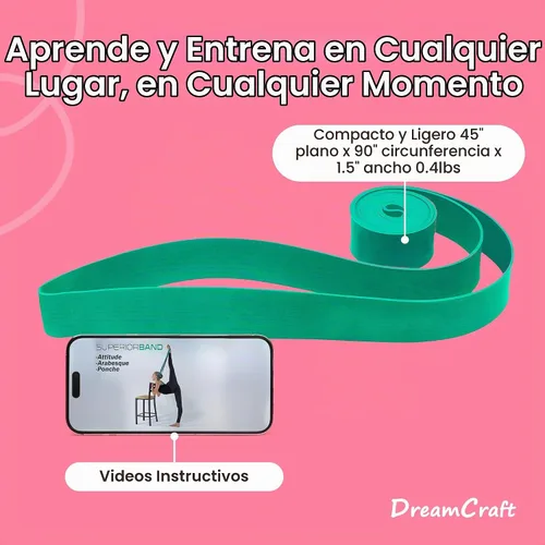 Vista 5 de SUPERIORBAND SuperiorStretch – Cinta de estiramiento para ballet y gimnasia, entrenamiento