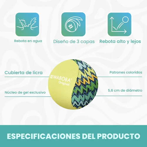 Vista 3 de Waboba Paquete de 2 pelotas de salto de agua para juegos de piscina y playa, pelota de rebote de agua, regalo para niños y adolescentes, abstracto