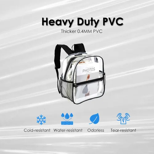 Vista 5 de Keepcross Mochila transparente aprobada para estadios de 12 x 6 x 12 pulgadas, mini bolsa transparente para eventos en estadios, eventos deportivos