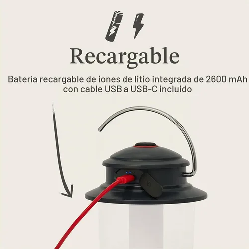 Vista 3 de Linterna LED recargable Coleman Classic 800L, linterna resistente a impactos y al agua con asa de mosquetón y puertos de carga, ideal para acampar