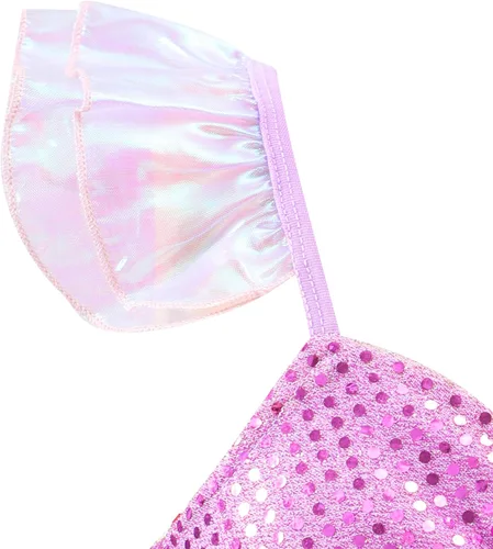 Vista 6 de RESSUMED Vestido de Halloween de una pieza de princesa marina para niños y niñas