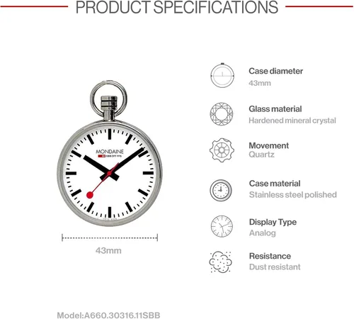Vista 3 de Mondaine Reloj de bolsillo EVO