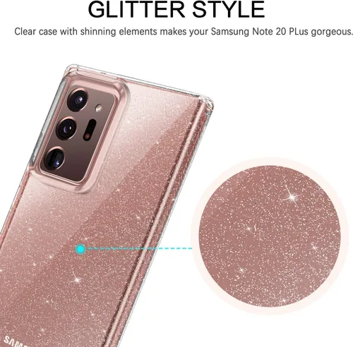 Vista 8 de BENTOBEN Funda para Note 20 Ultra, transparente con purpurina brillante, delgada, suave, TPU resistente, a prueba de golpes, funda protectora