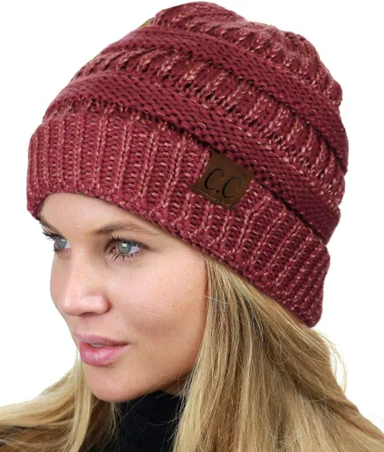 Vista 361 de C.C Trendy Warm Chunky Soft Stretch Cable Knit Beanie